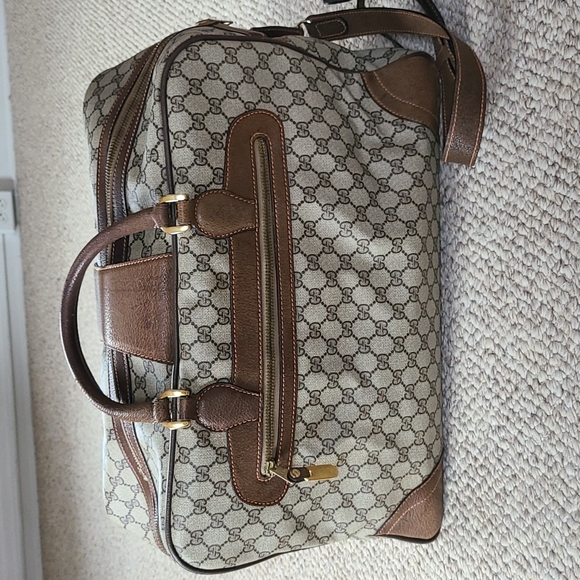 GUCCI suitcase oversized large travel satchel vintage, GG logo RARE original key - Picture 3 of 14